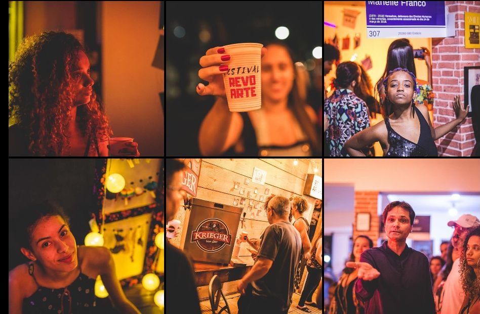 Público e artistas durante o Festival Revoarte, no espaço da Retrateria